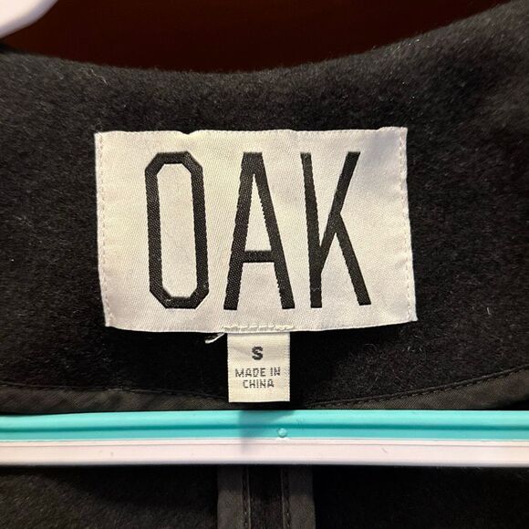 OAK NYC Black Wool Blend Half Sleeve Coat Oversized Women’s Small - Picture 2 of 8